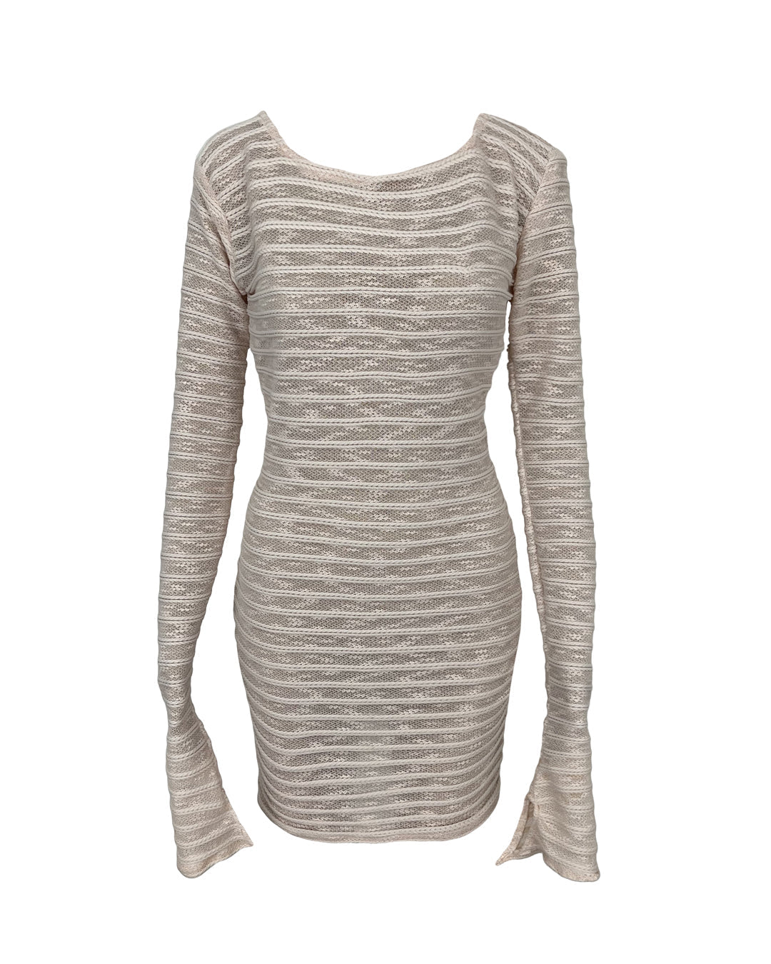 Nude Knitted Dress - Arm Slits